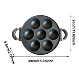 Round 7 Cavity Nonstick Frying Pan Dual Handle Skillet For Mini Pancakes Fried Eggs Home Stovetop V1369-AZ3-W-14901