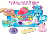8-Piece Squishy Box Set, Strawberry, Cat Paw and Cheese Designs V1188-MS-621-006