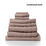 Royal Comfort Eden Egyptian Cotton 600 GSM 8 Piece Towel Pack Champagne Rose ABM-231917
