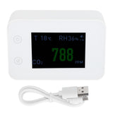 2.8in Air Quality Detector Infrared Induction Digital CO2 PM2.5 Tester USB Charging White V1294-YM0718-3113210006611