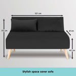 Sarantino 2-Seater Adjustable Sofa Bed Lounge Faux Velvet - Black SOFA-M30-SUE-BK