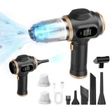 8-piece Black Handheld Cordless Vacuum Cleaner & Air Duster 2-in-1, Portable Car and V888-ELOSUNG53351