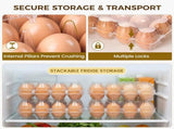60 PCS 12 Count Plastic Egg Cartons, with 60PCS Date Labels, Clear Reusable Egg Containers Holds for V1258-DP02-WO-154