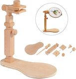 Embroidery Stand Rotating Cross Stitch Holder, Natural Beech Wood Frame with 15cm & 20cm Hoops, V1107-120-56830-WOO-EMBROIDERYSTAND