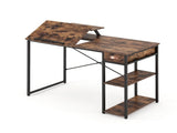 Artiss Computer Desk Drafting Drawing Table Tiltable Top Rustic Brown 108cm MET-DESK-26137-RB