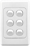 10 A 250 V 6 Gang Vertical Flush Switch V1202-V1-CLI2036VAWE