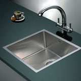 490x440mm Handmade 1.2mm Stainless Steel Undermount Topmount Kitchen Laundry Sink with Waste V63-770015
