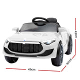 Rigo Kids Electric Ride On Car Cars Music Headlight Remote Control 12V White RCAR-MASRT-S-WH