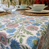 Kolka Kumudani Hand Block-Printed Tablecloth - Pink V563-0084
