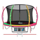 Everfit 8FT Trampoline for Kids w/ Ladder Enclosure Safety Net Rebounder Colors TRAMPO-C-C8-MC