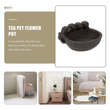 Adorable Black Zisha Tea Pet for Desktop Decoration and Hydroponic Plant Holder V1370-AZ4-19610