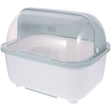 White PP Material Kitchen Cutlery Holder with Covered Dish Rack and Convenient Access for Organized V1369-AZ3-W-09093