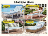 Gardeon Outdoor Chaise Lounge Cushion Lounge Chair Pad Sunbed Mattress Blue OLC-LOUNGE-STP-BU