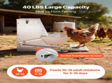 Automatic Chicken Feeder, 18.14 kg Capacity, Rainproof Treadle Poultry Feeder with Lockable Lid, No V952-JQWLQ40LBSZDYWBXU001V0