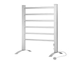Devanti Electric Heated Towel Rail Rack 6 Bars with Timer Clothes Dry Warmer TW-C-F-ALUM-TM