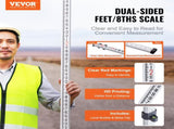 Aluminum Grade Rod, 9-Feet/8ths 3 Sections Telescopic Measuring Rod, Double-Sided Scale 1/8in V952-YZCLG9YCFEETZ18PHV0
