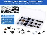 160-Pack 14-Size Metal Car Screws Galvanized, Rust & Oxidation Resistant Fasteners for Car Body, V1366-AZ2-W-15138