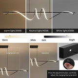 BAMDECOR A202 Modern LED Linear Pendant Lights with Dimmable LED 1.5 Meters V255-BAM-A202-1.5-BLK