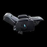 Recliner Chair Electric Massage Lift Chair with Heat Function PU Leather Lounge Sofa Black V63-834091