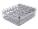 Egg Drawer Double Layer Transparent 32 Lattice Large Capacity Egg Storage Box for Refrigerator Grey V1294-YM0716-3118220147111