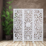 Diego 3 Panel Room Divider Screen Privacy Shoji Timber Wood Stand - White V315-WOWP-14