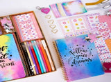 DIY Journal Set for Girls Scrapbook Kit Creative Diary Craft Gift Set with Stickers Pens Washi Tape V888-ELOSUNG54112