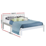 Artiss Bed Frame Double Size Wooden White SOFIE WBED-D-001D-WH