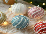 Glittery Christmas Baubles , Pearl-Accented Holiday Ornaments in Assorted, 2 Sets Total V888-ELOSUNG10502