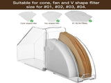 Coffee Filter Holder With Lid - Acrylic Paper Dispenser Rack Storage Box Organizer, Damp-proof Fit V1258-DP02-C-1110