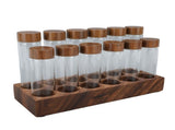 Coffee Sugar Canister Set High Borosilicate Glass Coffee Bean Storage Jar with Walnut Display Shelf V1294-YM0901-3118240021411