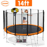 Kahuna Blizzard 14 ft Trampoline with Basketball Set - Orange TRA-BLZ-14-OR-BB