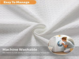 No Hooks Needed Linen Textured Curtain with Snap-in Fabric Liner Set,White Hotel Luxury Decor V1192-AZ-W-15353
