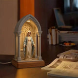 Jesus LED Table Lamp with Sacred Statue Religious Night Light for Home Altar Decor, Christian V1192-AZ-W-33839