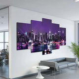 5-Piece Canvas Wall Art Set, Simple Fashion Decorative Paintings, New York Picture Wall Decor for V1366-AZ2-W-23968