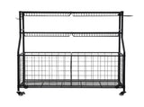 Everfit Sports Equipment Organizer Storage with Wheels Multi-Sport Garage Gym Black BSR-A-RET