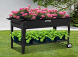 Wallaroo Garden Bed Raised 108.5 x 50.5 x 80cm Galvanized Steel Black GBC-BSW-108-BK