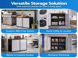 Giantz Steel Tool Cabinet Wall Mount Adjustable Shelf Garage Storage Lockable Black Grey TC-STA-2D-BG