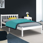 Artiss Bed Frame Single Size Wooden White SOFIE WBED-D-001S-WH