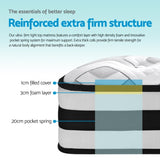 Giselle Bedding 24cm Mattress Super Firm King MATTRESS-FIRM-024-K