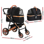 i.Pet Pet Stroller Dog Pram Large Cat Carrier Travel Foldable Pushchair 4 Wheels PET-STROLLER-110-BK