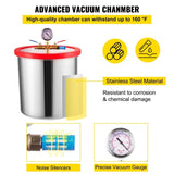 Vevor 5 Gallon Vacuum Chamber Silicone Expoxy Degassing With 3CFM 1/4HP Vacuum Pump 84 L/Min V952-QCKTZKB3CFM1-4J5TV3