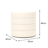 Interior Ave - Cleo White Boucle Ottoman V355-IA-10-W