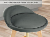 4X Wooden Bar Stool Dining Chair Fabric LEILA 72cm GREY V274-FT-WBSFAB-82GY4