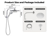 Cefito High-Pressure Shower Heads with Anti-burst 1.5m Hose & 304 S.S Rail, Ideal for Bathroom SHOWER-B2-RO-10-SI
