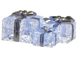 Christabelle Set of 3 Christmas Gift Boxes Display With Lights Jewelled Wire and Silver Bows 112_MHA520