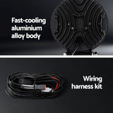 Giantz Pair LED Driving Lights 4.5 Inch Flood Spot Lights Car Truck SUV 12V 24V CAR-DL-LED-RO-5-SET-BK