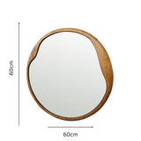 Mid Century Asymmetric Wood Framed Wall Mirror 60x60cm V637-18907MIR