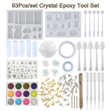 93Pcs/Set Resin Mold Epoxy Resin Mold Dropper Spoon Powder Set Kit Craft Tool V201-W13177958