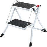 Step Ladder 2-Step 150kg Capacity, Ergonomic Folding Steel Step Stool with Wide Anti-Slip Pedal, V952-JYTDGKZDLB00QE3JSV0
