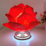 Dimmable Rose Shape Table Lamp - Romantic Floral Ambient Light with Metal Base for Bedroom, Living V1107-124-29620-PNK